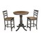 International Concepts Round 30 in Rd Ped Gathering Ht Table, 2 Emily Counter Ht Stools, Hickory/Coal, 30 in W, 30 in L K45-30RT-6B-S6172-2 - alternate 1